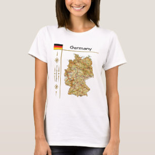 Carte de l'Allemagne + Indicateur + Titre T-shirt