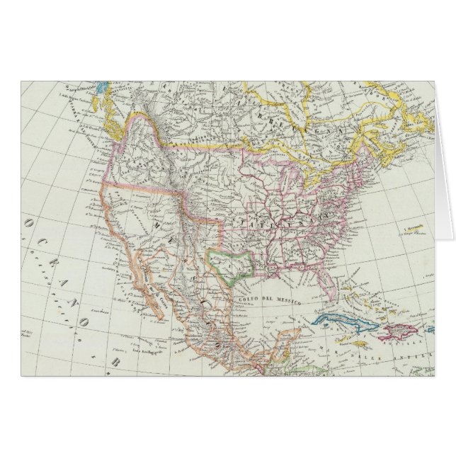 Carte de l'Amérique du Nord (Devant horizontal)
