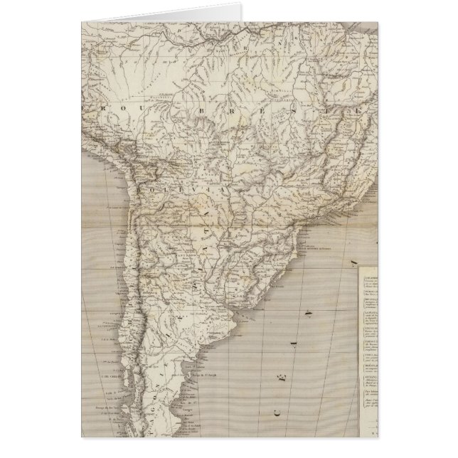 Carte de l'Amérique du Sud (Devant)