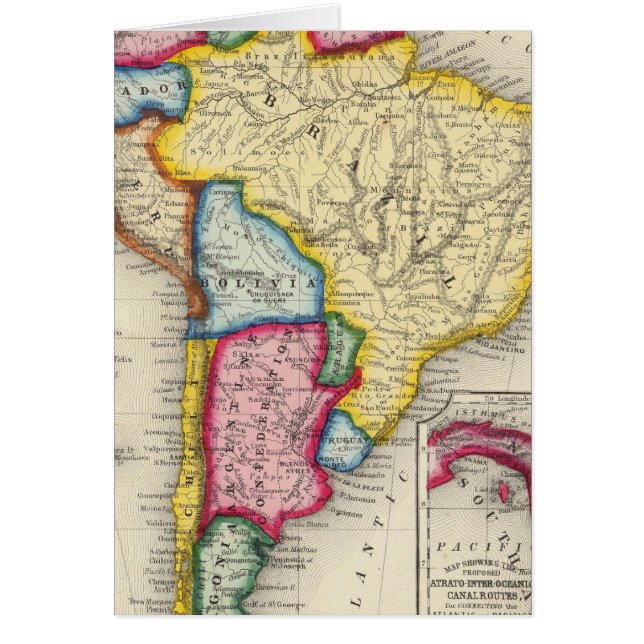 Carte De L'Amérique Du Sud (Devant)