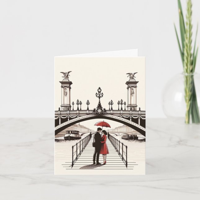 Carte de l'amour romantique parisien - Célébrez vo (Devant)