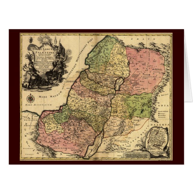 Carte De L'Ancien Israël Avec Les 12 Tribus (Devant horizontal)
