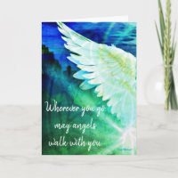 Carte de l'ange gardien bleu - Les anges marchent
