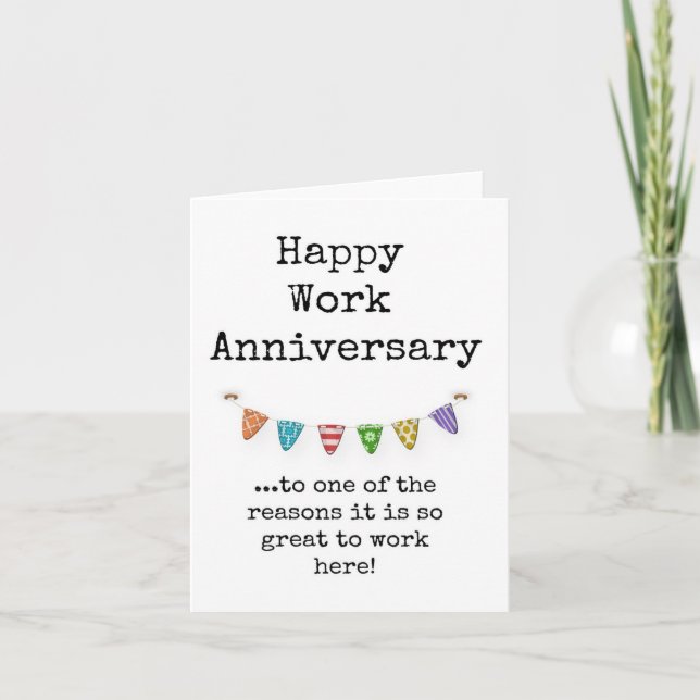 Carte de l'anniversaire du travail, collègue impri (Devant)