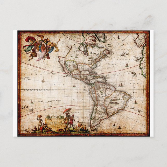 Carte de l'Antique Amérique du Nord et du Sud (Devant)