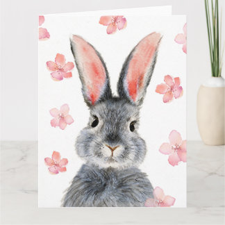 Carte de Lapin en Fleur
