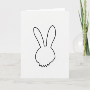 Carte de lapin simple avec contour