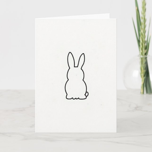 Carte de lapin simple en contour (Devant)