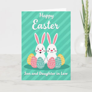 Carte de lapins printaniers joyeux
