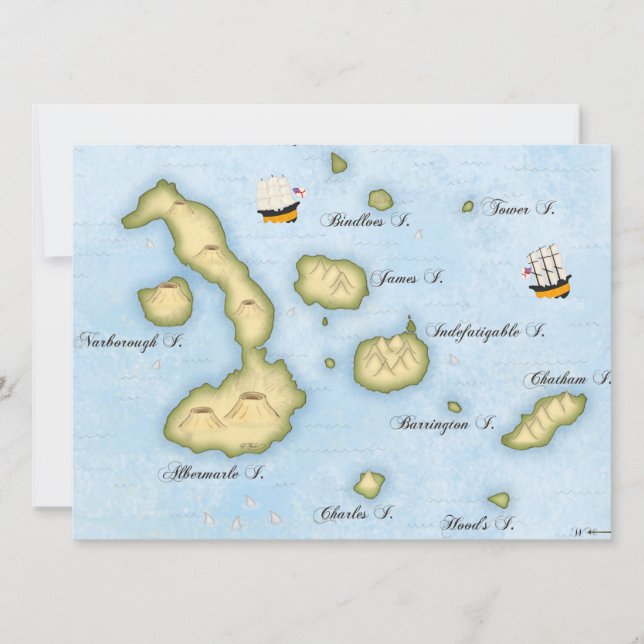 Carte de l'archipel des Galapagos Îles tropicales  (Devant)