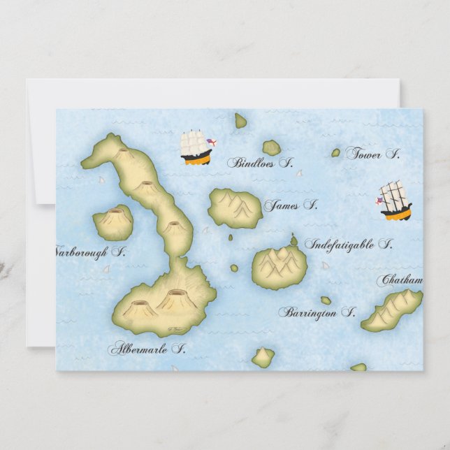 Carte de l'archipel des Galapagos Îles tropicales (Devant)