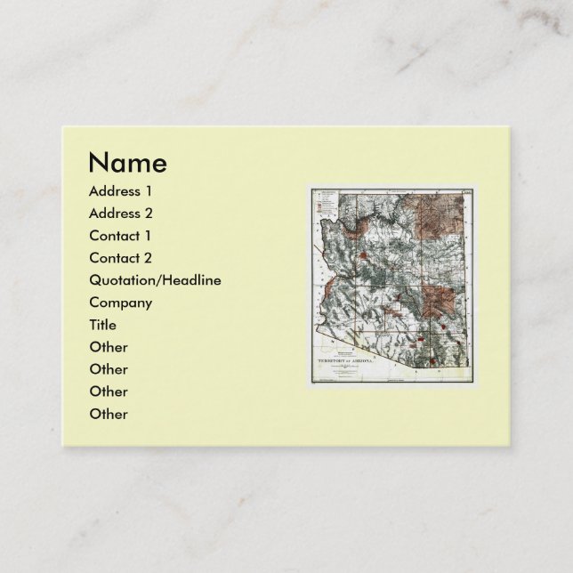 Carte de l'Arizona et drapeau national (Devant)