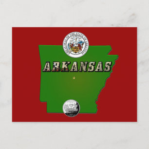 Carte de l'Arkansas, sceau et quartier des Faux