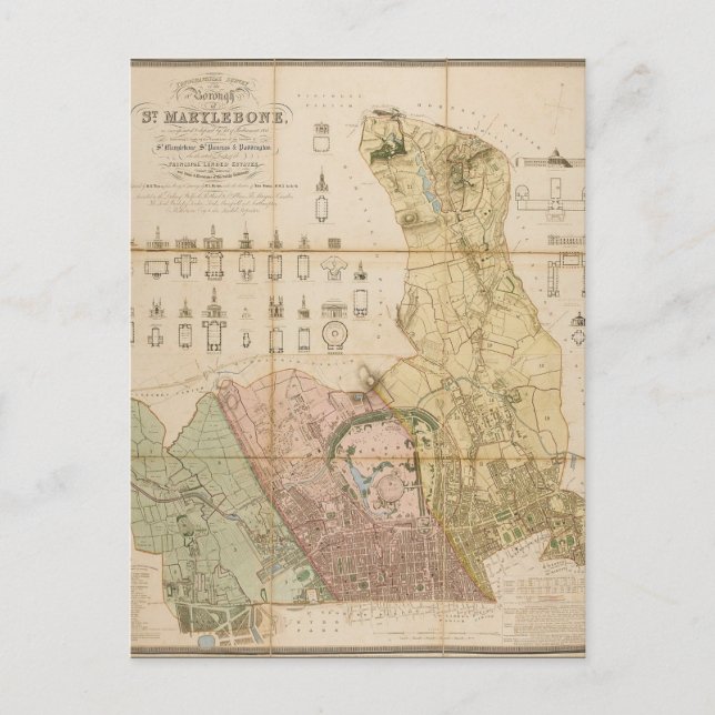 Carte de l'arrondissement de St Marylebone (Londre (Devant)