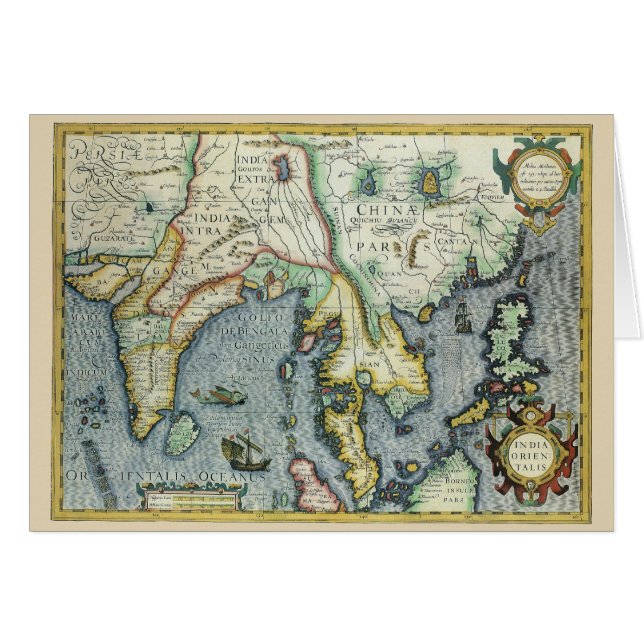 Carte de l'Asie du Sud-Est antique par Mercator /  (Devant horizontal)