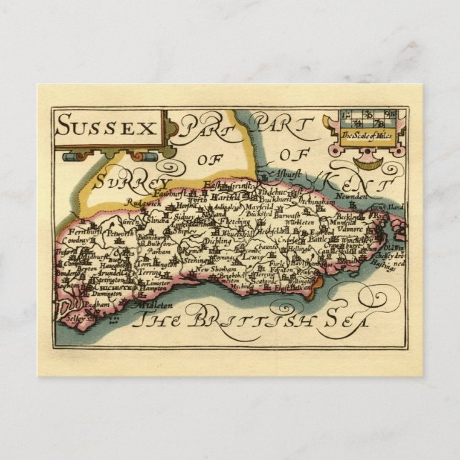 Carte de l'Atlas Antiquaire du comté de Sussex Ang (Devant)