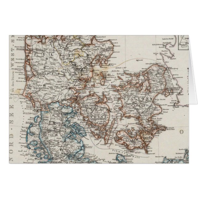Carte de l'Atlas du Danemark avec 5 cartes d'entré (Devant horizontal)