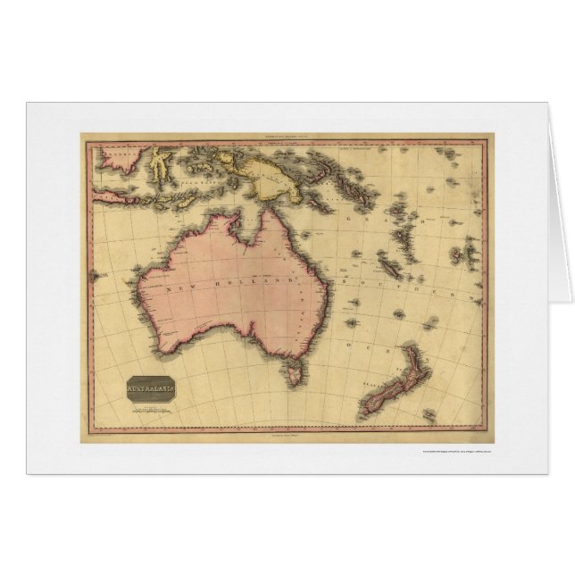 Carte de l'Australie Asie par John Pinkerton 1818 (Devant horizontal)