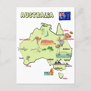 carte de l'Australie avec les grandes villes