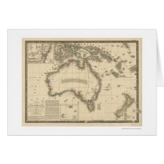 Carte de l'Australie dessinée par Adrien Hubert (Devant horizontal)