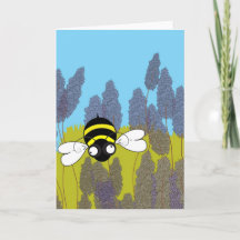 Carte de lavande extraordinaire abeille (intérieur
