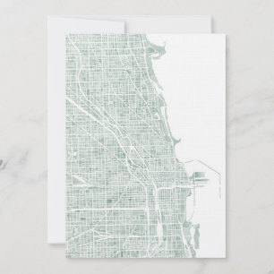 Carte de l'eau de Chicago seaglass bleu vert