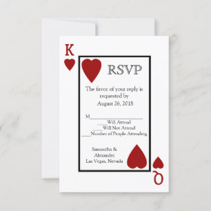 Carte de lecture rouge correspondant RSVP