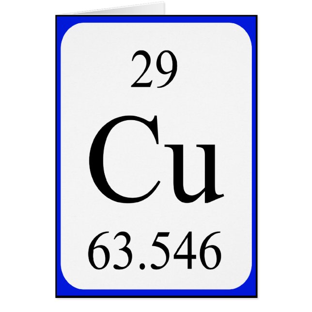 Carte de l'élément 29 - blanc de cuivre (Devant)