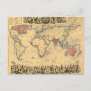 Carte de l'Empire britannique des années 1850 à tr