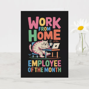 Carte de l'employé du mois travaillant à domicile
