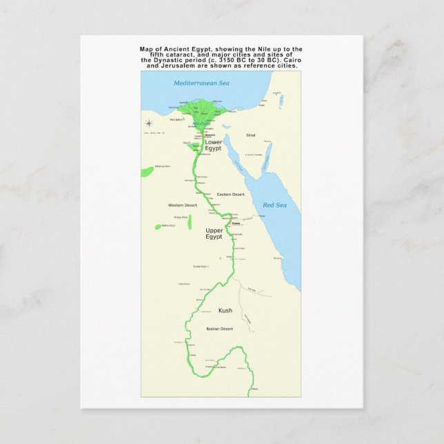 Carte de l'époque dynastique de l'Égypte antique (Devant)