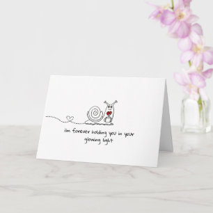 Carte de l'escargot mignon "Toujours vous tenant"