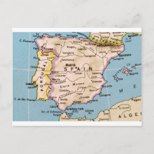 Carte de l'Espagne Design Vintage