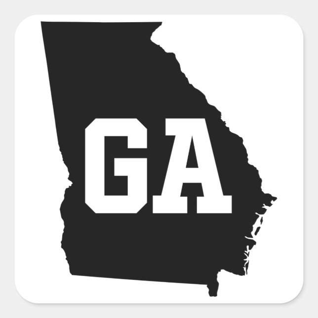 Carte de l'État de Géorgie Stickers d'abréviation  (Devant)