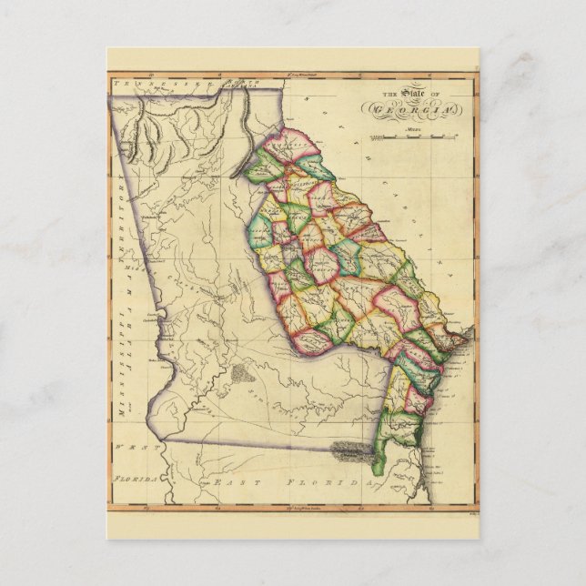 Carte de l'état de Géorgie (vers 1810) (Devant)