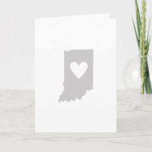 Carte de l'état de Heart Indiana Hoosier