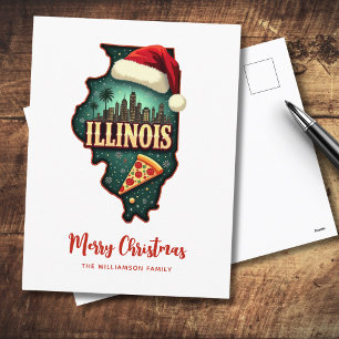 Carte de l'État de l'Illinois Carte postale de Noë