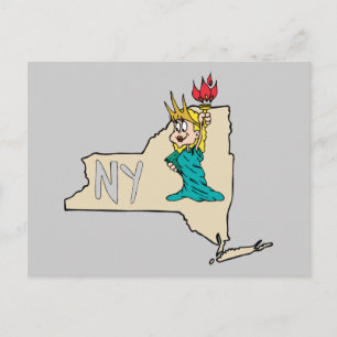 Carte De L'État De New York NY Statue De La Libert