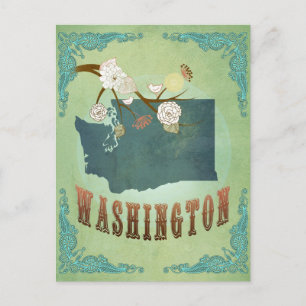 Carte de l'État de Washington - Vert