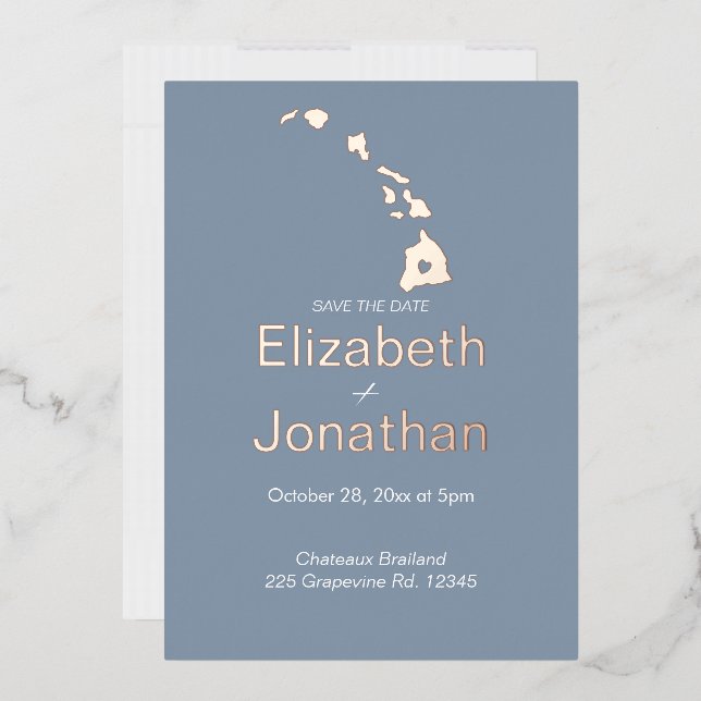 Carte de l'État d'Hawaii Script Sauvegarder la dat (Enveloppe)