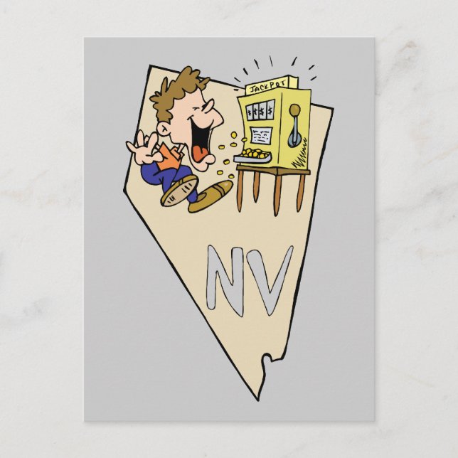 Carte de l'État du Nevada NV et Jackpot du Joueur  (Devant)