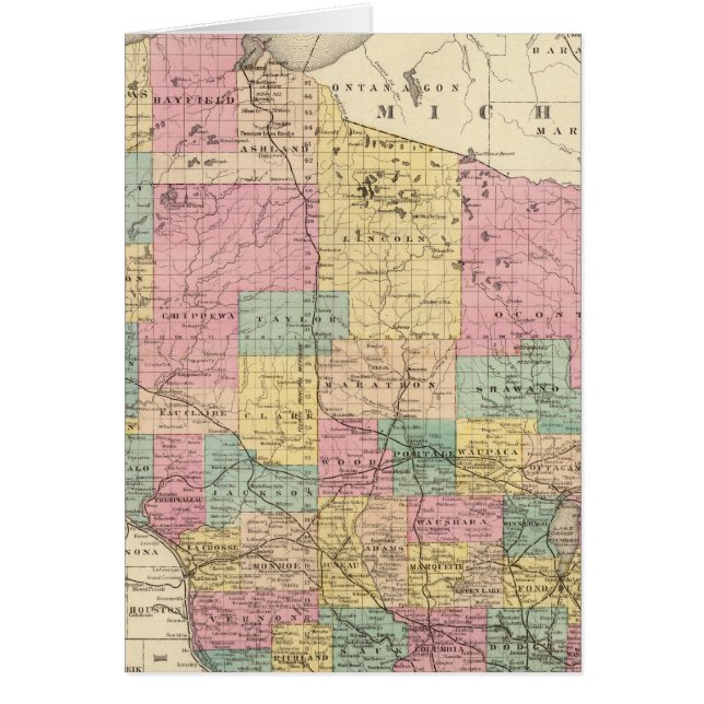 Carte de l'État du Wisconsin (Devant)