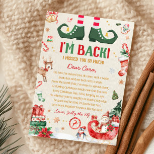Carte de lettre d'arrivée de l'elfe Noël Je suis d