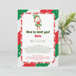 Carte de lettre de bienvenue de lutin de Noël fill