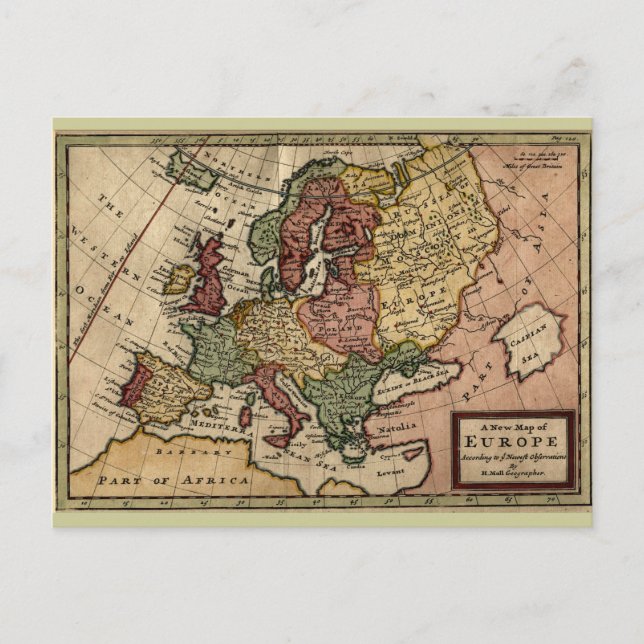 Carte de l'Europe 1721 (Devant)