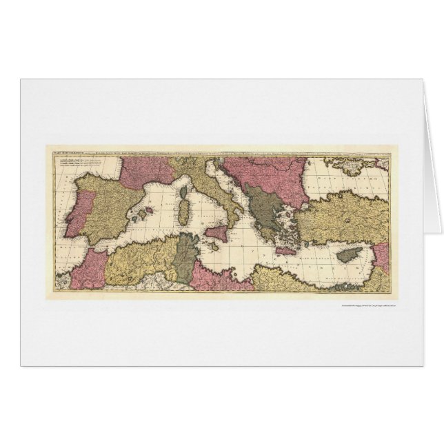 Carte de l'Europe du Sud et du 1695 méditerranéen (Devant horizontal)