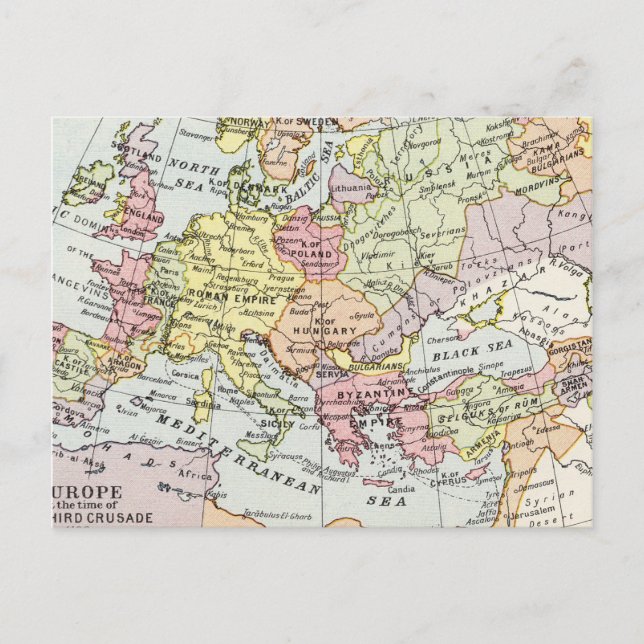 Carte de l'Europe | La Troisième Croisade (Devant)