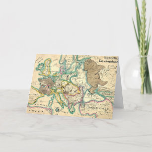 Carte de l'Europe Vintage antique