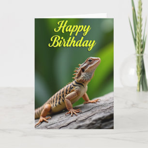 Carte de lézard d'anniversaire sauvage