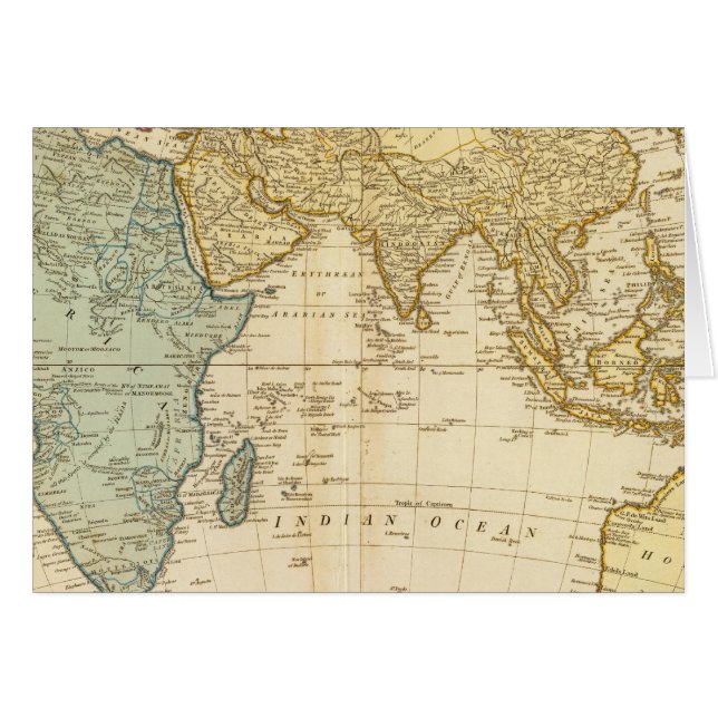 Carte de l'hémisphère Est (Devant horizontal)